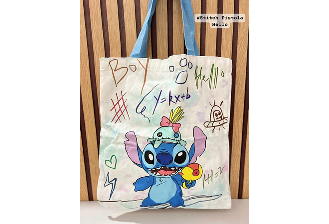 BOLSA DE MANTA DISEÑO STITCH