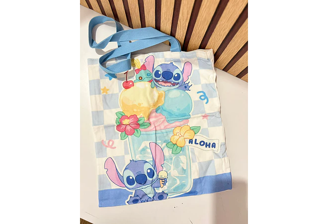 BOLSA DE MANTA DISEÑO STITCH