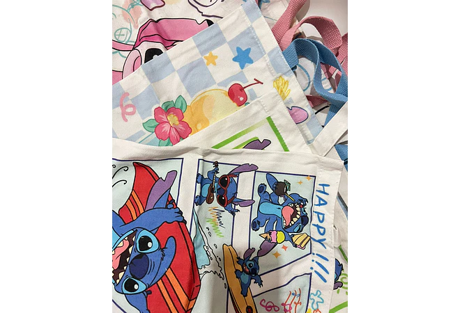 BOLSA DE MANTA DISEÑO STITCH