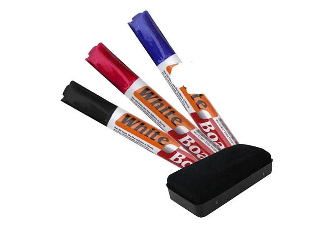 SET DE MARCADORES PARA PIZARRÓN CON BORRADOR MOD# C-882