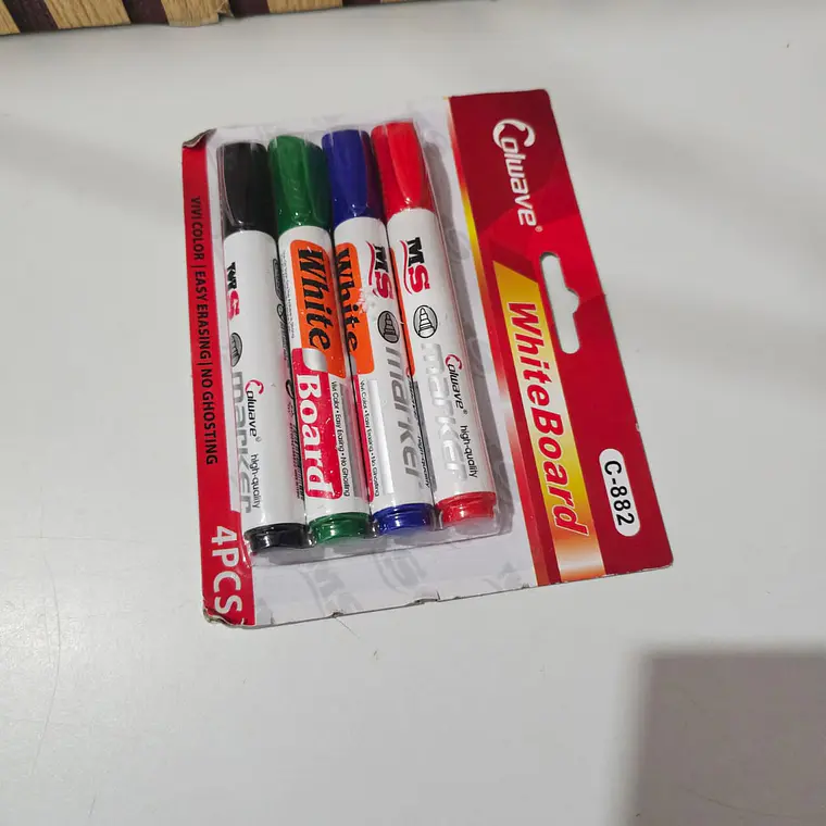 SET DE 4 MARCADORES PARA PIZARRÓN MOD# C-882  📑 3