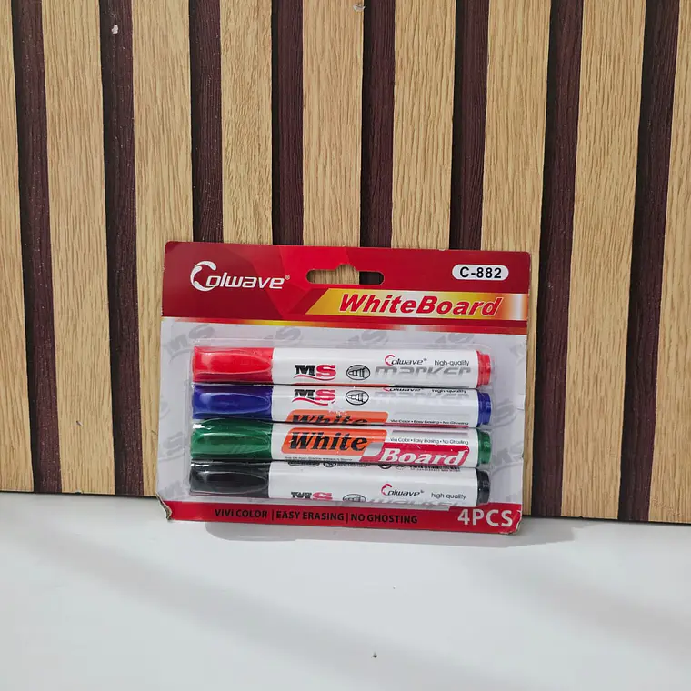 SET DE 4 MARCADORES PARA PIZARRÓN MOD# C-882  📑 6