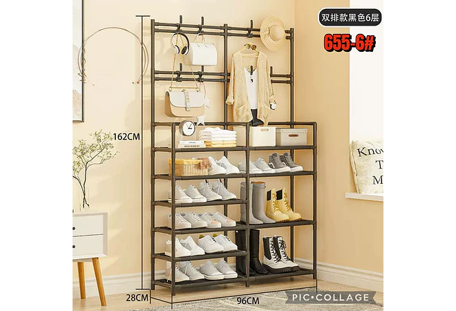 PERCHERO/ORGANIZADOR NEGRO PARA ZAPATOS MOD# YH6604-2👚🗄️