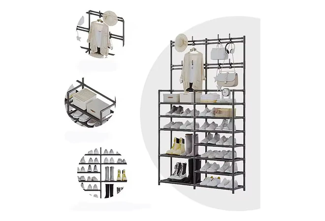 PERCHERO/ORGANIZADOR NEGRO PARA ZAPATOS MOD# YH6604-2👚🗄️