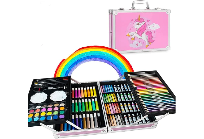  ESTUCHE CON KIT DE DIBUJO PROFESIONAL DE PINTURAS MOD# PL145 