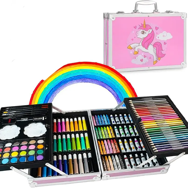  ESTUCHE CON KIT DE DIBUJO PROFESIONAL DE PINTURAS MOD# PL145  2