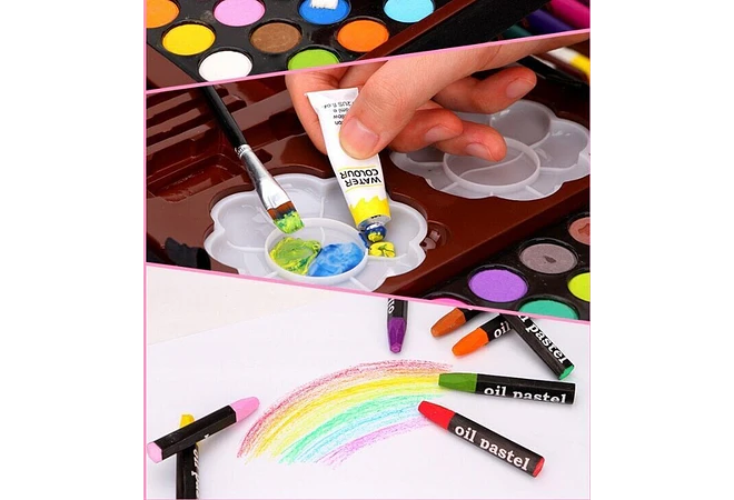  ESTUCHE CON KIT DE DIBUJO PROFESIONAL DE PINTURAS MOD# PL145 