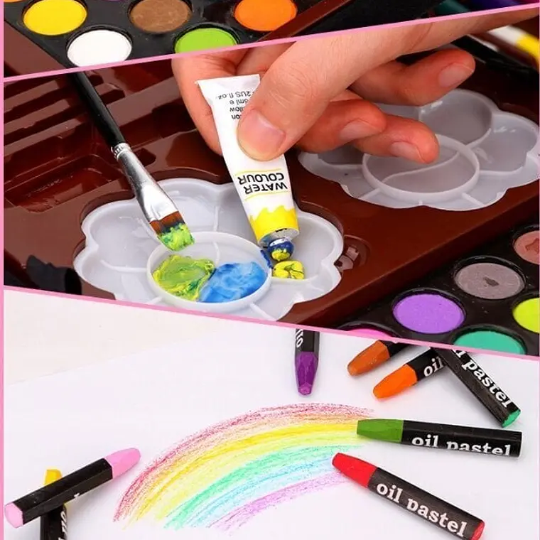  ESTUCHE CON KIT DE DIBUJO PROFESIONAL DE PINTURAS MOD# PL145  6