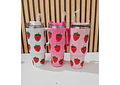 VASO ACABADO DIAMANTE FRESAS Y CEREZAS DE 1000 ML MOD# 🍒 🍓 💎