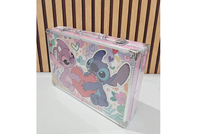 🫟🎨ESTUCHE CON KIT DE DIBUJO PROFESIONAL DE PINTURAS(CAPIBARA O STITCH) MOD# PL145🧩