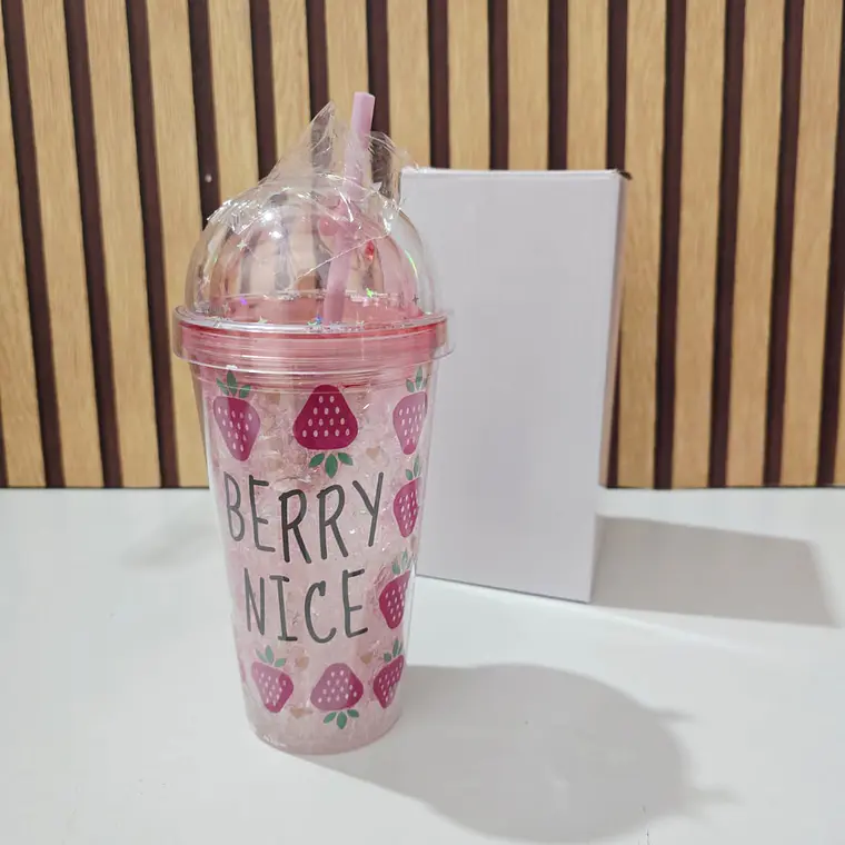 VASO DE HIDROGEL DISEÑO FRESA DE ML MOD#🍓 4