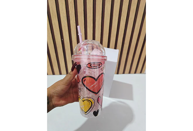 VASO DE HIDROGEL DISEÑO FRESA DE ML MOD#🍓