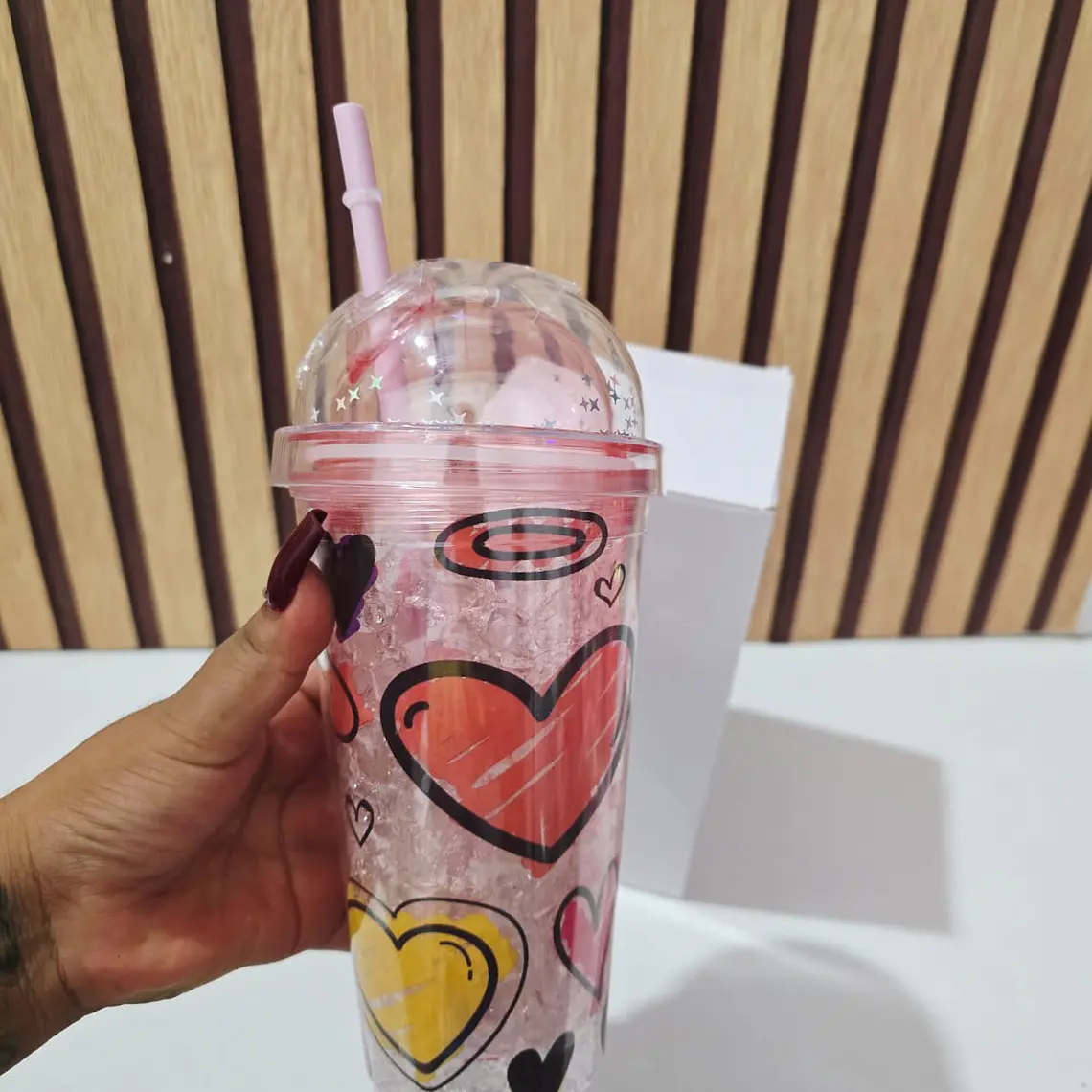 VASO DE HIDROGEL DISEÑO FRESA DE ML MOD#🍓 7