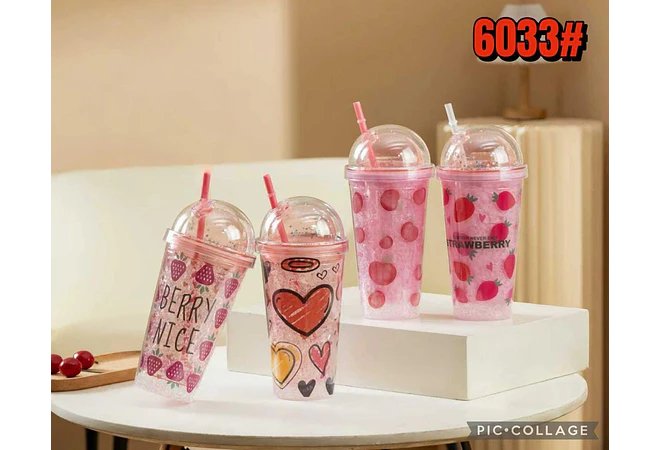 VASO DE HIDROGEL DISEÑO FRESA DE ML MOD#🍓