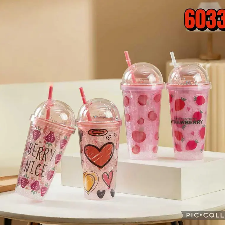 VASO DE HIDROGEL DISEÑO FRESA DE ML MOD#🍓 1