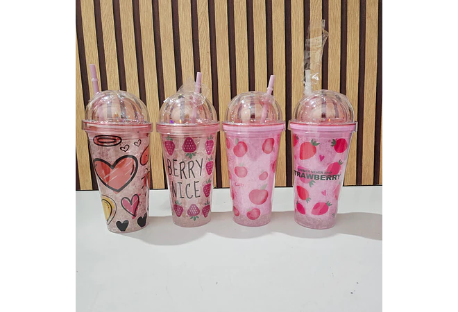 VASO DE HIDROGEL DISEÑO FRESA DE ML MOD#🍓