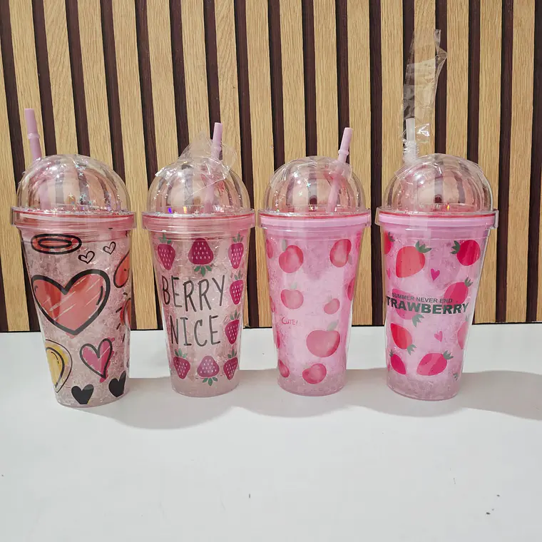 VASO DE HIDROGEL DISEÑO FRESA DE ML MOD#🍓 10