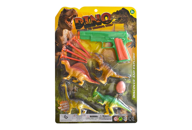 BLISTER PISTOLA CON DINOSAURIOS AL AZAR MOD# Pl0585  🦖