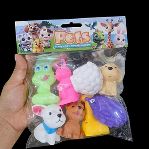 SET DE 6 ANIMALITOS CHILLÓNES MOD# HJ-31