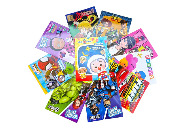 PAQ DE 3 LIBROS PARA COLOREAR VARIOS PERSONAJES DE NIÑA Y NIÑO(AL AZAR)🖍️