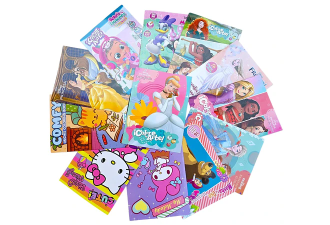 PAQ DE 3 LIBROS PARA COLOREAR VARIOS PERSONAJES DE NIÑA Y NIÑO(AL AZAR)🖍️