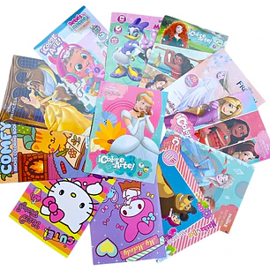 PAQ DE 3 LIBROS PARA COLOREAR VARIOS PERSONAJES DE NIÑA Y NIÑO(AL AZAR)🖍️