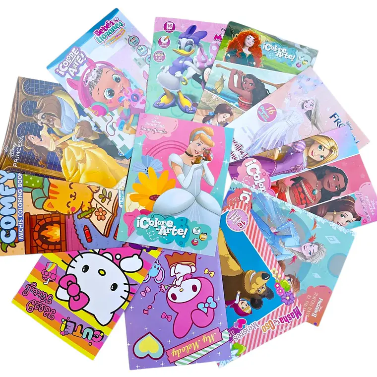 PAQ DE 3 LIBROS PARA COLOREAR VARIOS PERSONAJES DE NIÑA Y NIÑO(AL AZAR)🖍️ 2