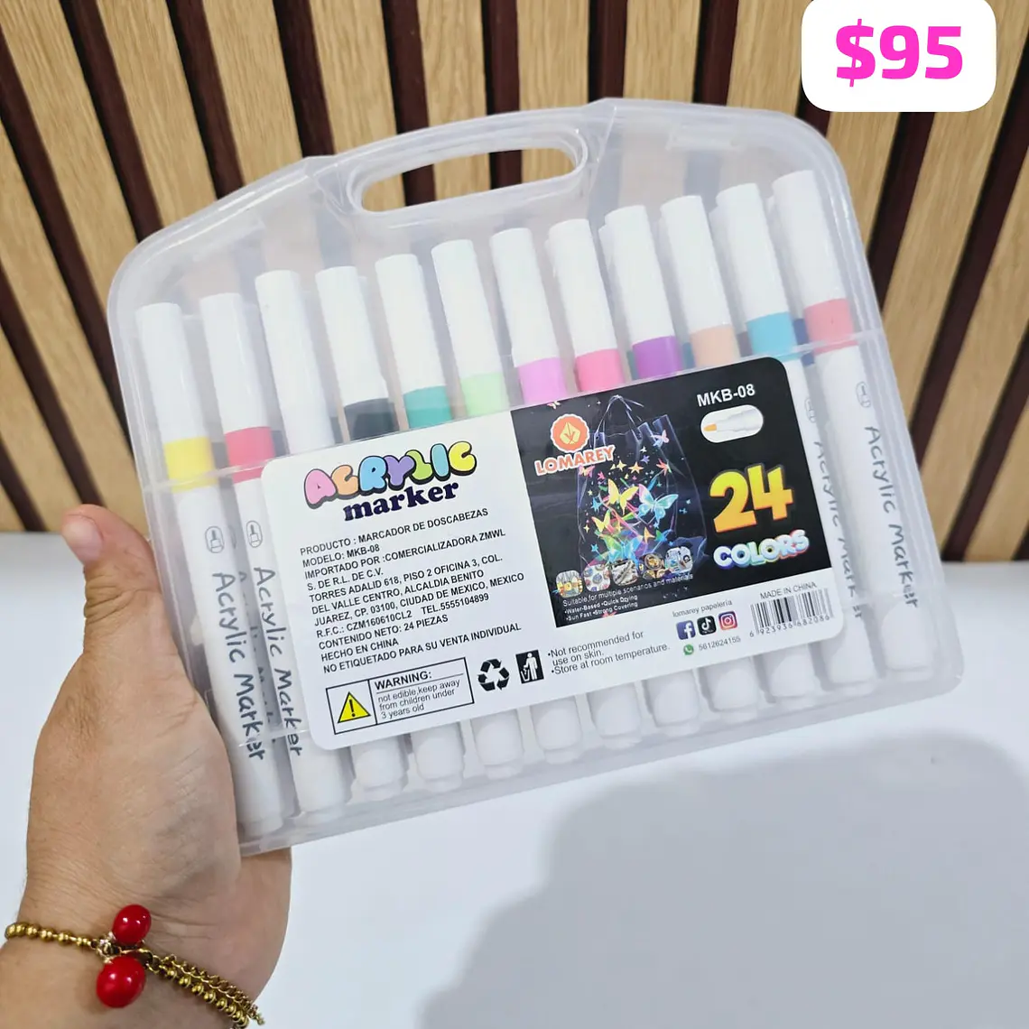 ESTUCHE CON PLUMONES ACRÍLICOS VARIOS MODELOS Y PIEZAS #MKB-07, 09, 08, 10 🍄 1