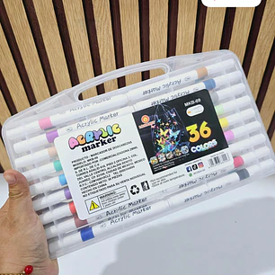 ESTUCHE CON PLUMONES ACRÍLICOS VARIOS MODELOS Y PIEZAS #MKB-07, 09, 08, 10 🍄