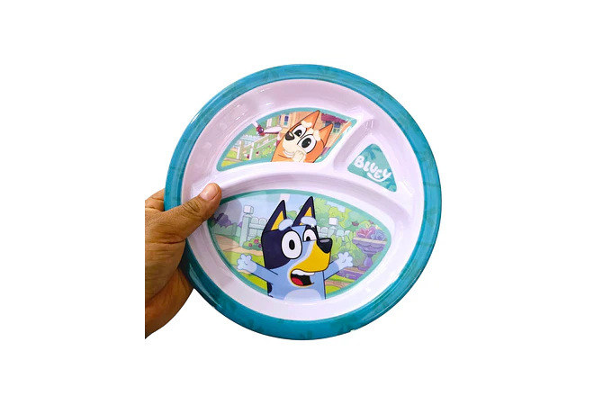 PLATO MELAMINA CON 3 DIVISORES PERSONAJES MOD# ADP-1