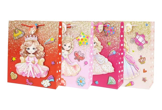 BOLSA PARA REGALO GRANDE DISEÑO PRINCESA COLORES AL AZAR MOD# NALD-0013C