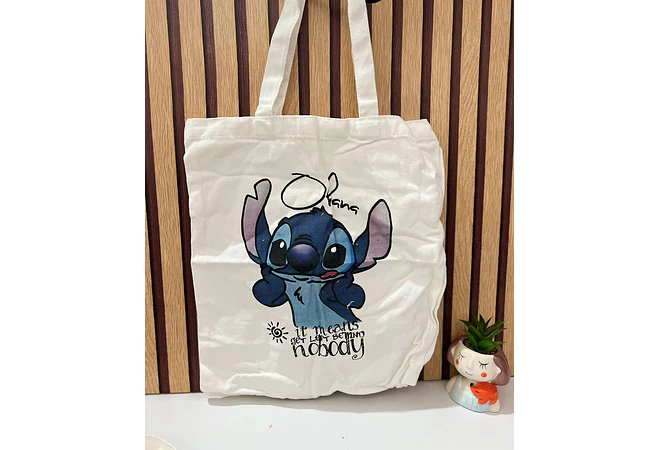 BOLSA DE MANTA GRANDE STITCH