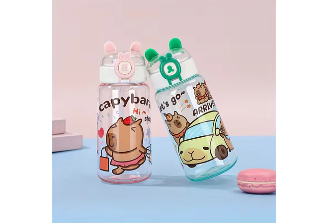 🥤BOTECITO CON OREJITAS  DISEÑO CAPIBARA DE 500ML🐻