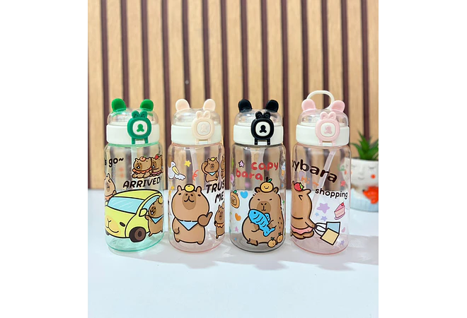 🥤BOTECITO CON OREJITAS  DISEÑO CAPIBARA DE 500ML🐻