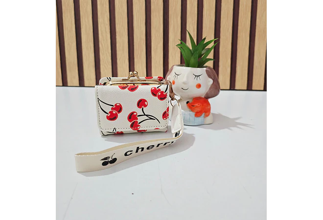 MONEDERO ESTAMPADO CEREZAS MOD# WLW5-86 🍒 👛