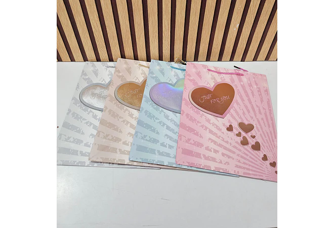 BOLSA MEDIANA PARA REGALO CORAZÓN JUST FOR YOU MOD# lSlD-0015B  🎁