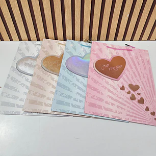 BOLSA MEDIANA PARA REGALO CORAZÓN JUST FOR YOU MOD# lSlD-0015B  🎁