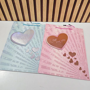 BOLSA MEDIANA PARA REGALO CORAZÓN JUST FOR YOU MOD# lSlD-0015B  🎁