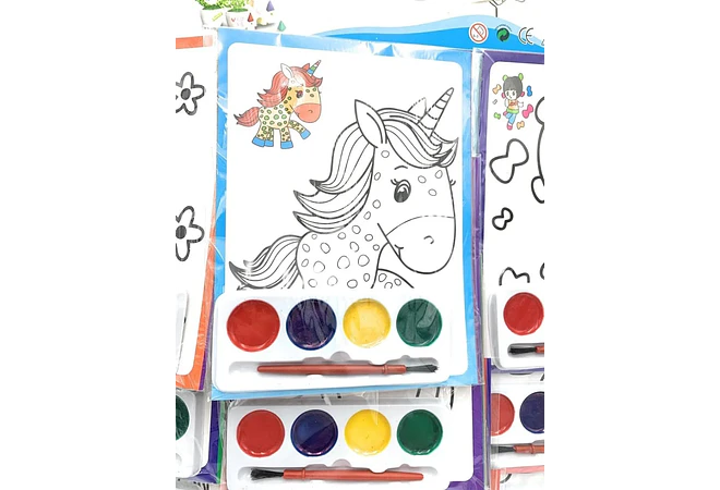 PAQ CON 15 LIBRITOS CON ACUARELAS (AL AZAR) MOD# HX017🖍️