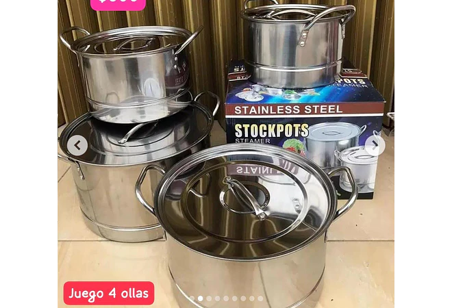 JUEGO DE 4 OLLAS DE VAPOR PARA COCINA MOD#OA8