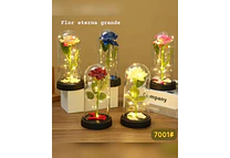 CUPULA DE PLÁSTICO/ROSA ETERNA CON LUZ LED MOD# 7001 🌹