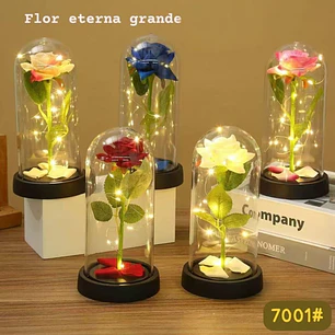 CUPULA DE PLÁSTICO/ROSA ETERNA CON LUZ LED MOD# 7001 🌹