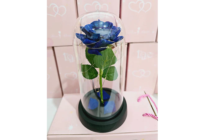 CUPULA DE PLÁSTICO/ROSA ETERNA CON LUZ LED MOD# 7001 🌹