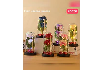 CUPULA DE PLÁSTICO CON 2 ROSAS ETERNAS CON LUZ LED MOD# 7002  🌻🌷