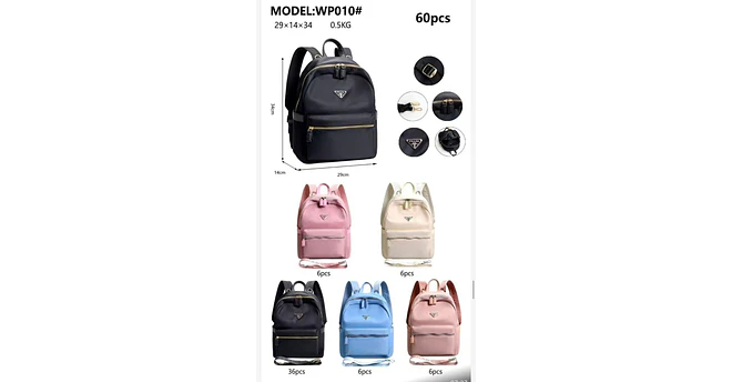 MOCHILA JUVENIL COLORES LISOS  MOD# WP010