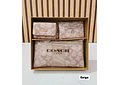 SET DE MONEDERO + TARJETERO + CARTERITA IMITACIÓN COACH MOD# COS-1508