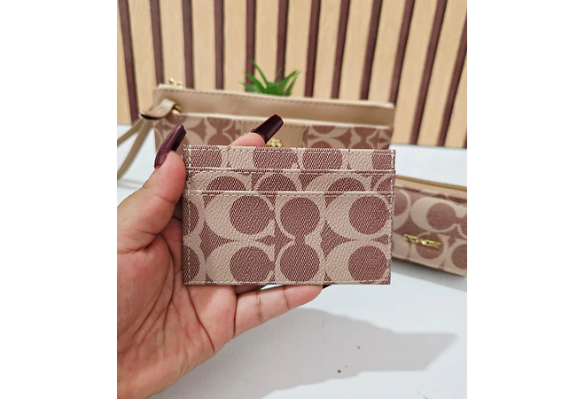 SET DE MONEDERO + TARJETERO + CARTERITA IMITACIÓN COACH MOD# COS-1508