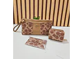 SET DE MONEDERO + TARJETERO + CARTERITA IMITACIÓN COACH MOD# COS-1508