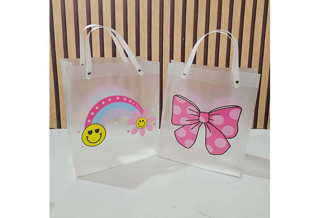 DOCENA DE BOLSITAS TRANSPARENTE MOÑO O FLORES PARA REGALO 🌷🎁