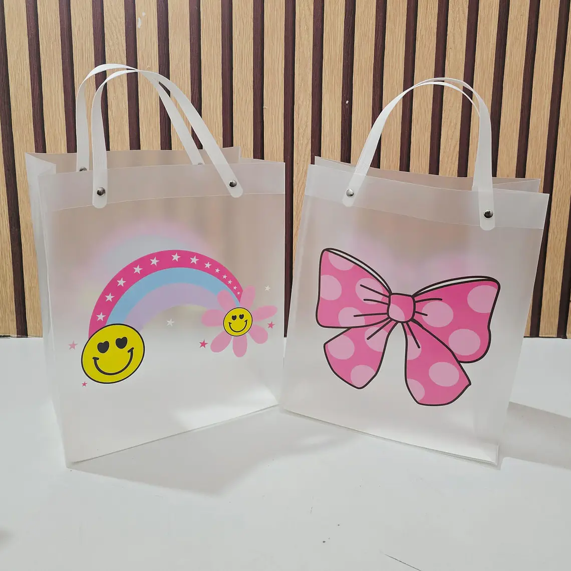 DOCENA DE BOLSITAS TRANSPARENTE MOÑO O FLORES PARA REGALO 🌷🎁 3